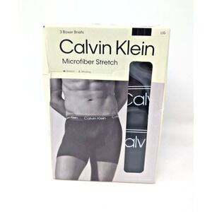 Calvin Klein Men's Microfiber Stretch 3-Pack Boxer Briefs Men's Large Black